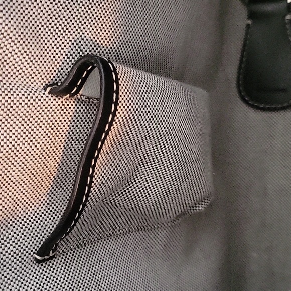 Dooney & Bourke Gray Canvas Black Leather Trim Satchel Shoulder Bag - Picture 14 of 16